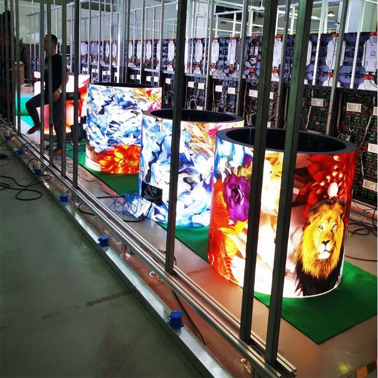 Hongwei Turnkey Pantalla Led Outdoor Display Advertising Billboard Round P5 Fixed Flexible Screen