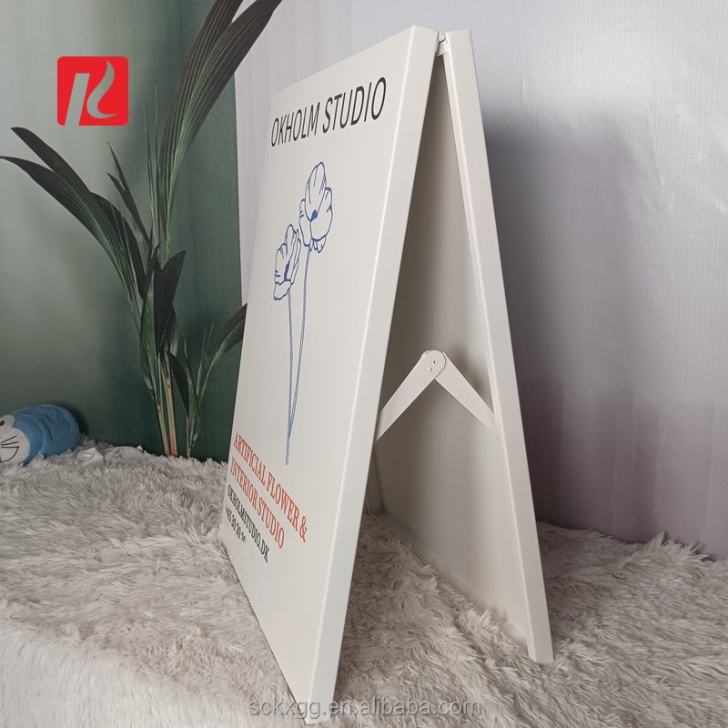 Kexian Custom Outdoor Advertising Board Folding A Board Business Sign Metal Floor Sign A Frame Pavement Sidewalk Sign