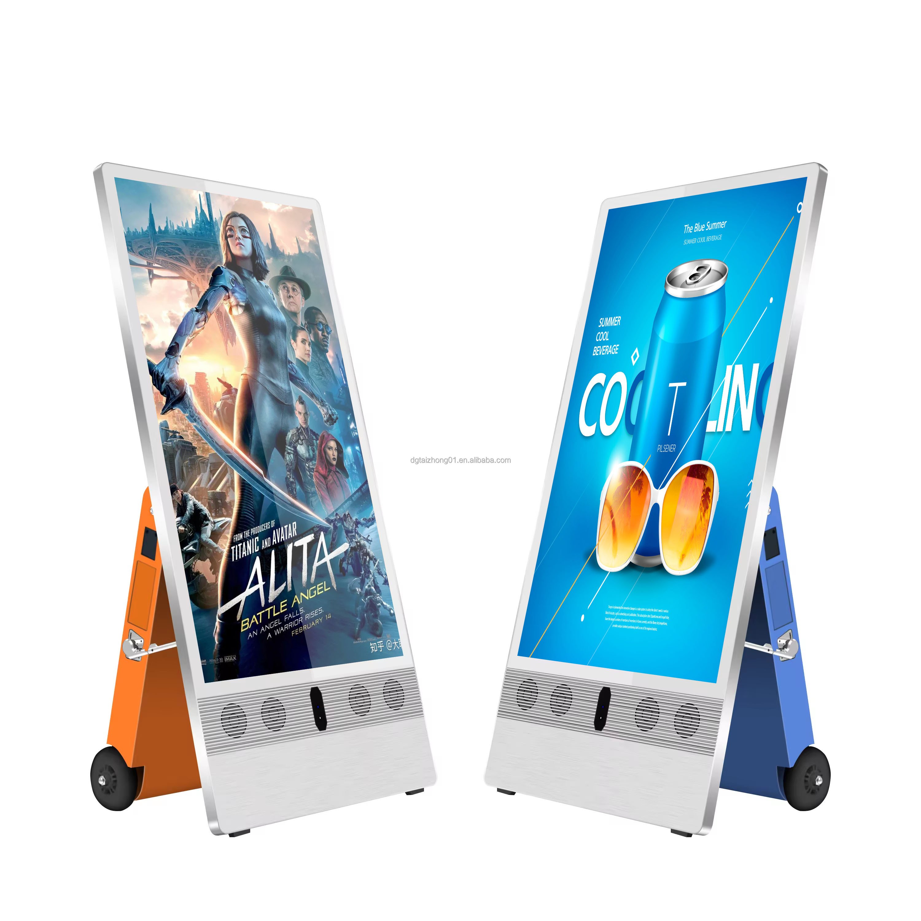 43Inch Full Color Portable lcd/led screens with battery Highlight Mobile Digital Signage And Displays For Outdoor Advertising