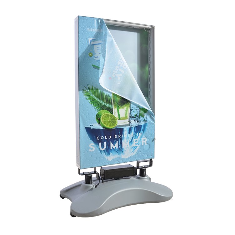 Water Filled Seg Outdoor Light Box Street Poster Easel Metal Sidewalk Sandwich Board Pavement Sign For Advertising