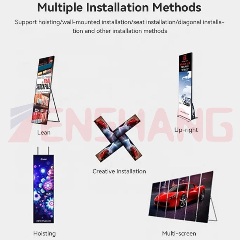 Outdoor Advertising Frameless Freestanding Stand Indoor Display Board P2.5 Poster Led Screen for Conference Restaurant Street