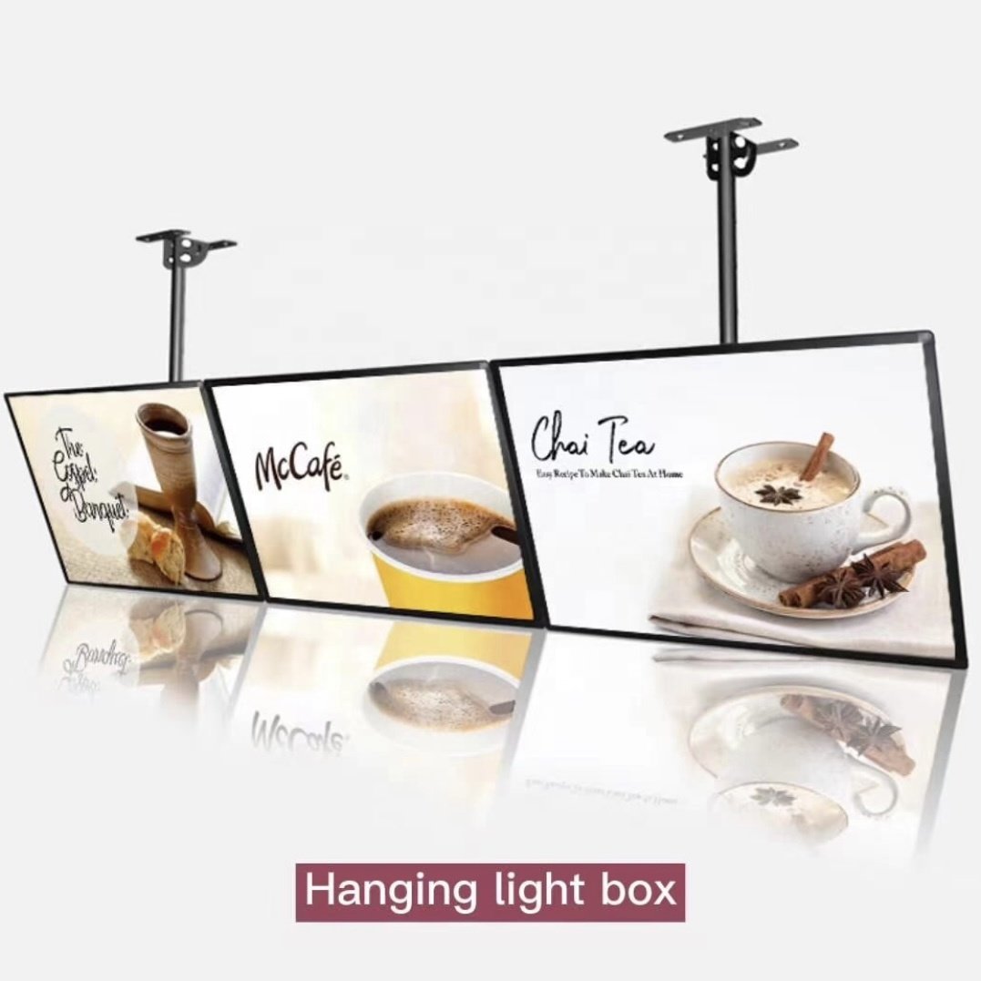 LED Aluminum Profile Brightness Hanging Fast Food Menu Light Box Poster Display Backlit Magnetic LED Light Box For Advertising