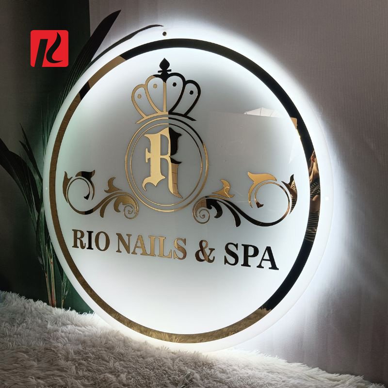 Kexian Custom Backlit Business Sign Indoor Light Up LED Sign Board Illuminated Advertising Wall Acrylic Logo Sign for Shop