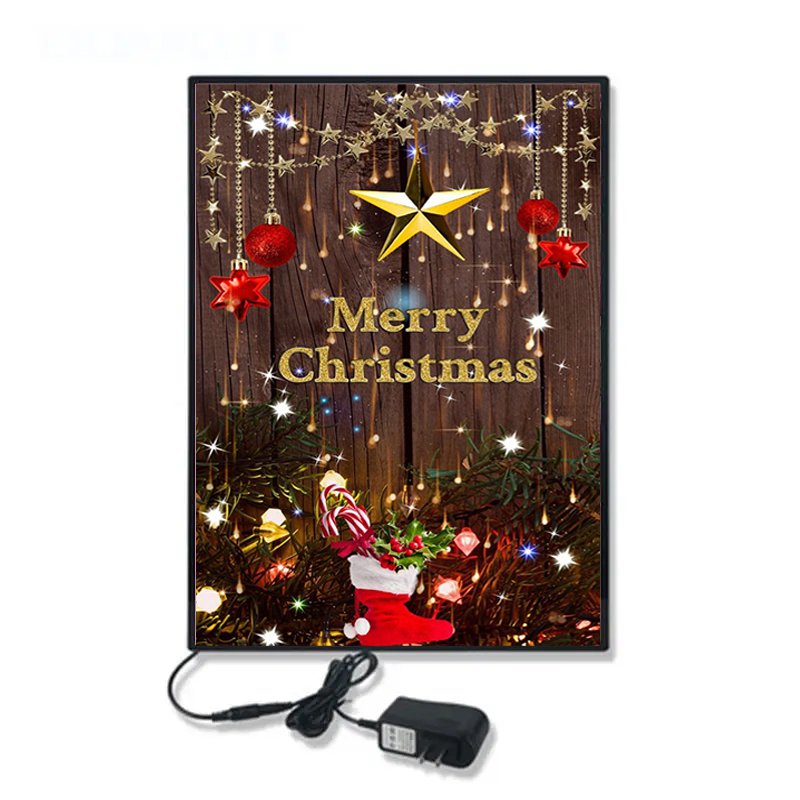 Hot sales Led Light Box Hanging Display Frame Advertising Light Box Led Board For Christmas Restaurant Cinema Marketing
