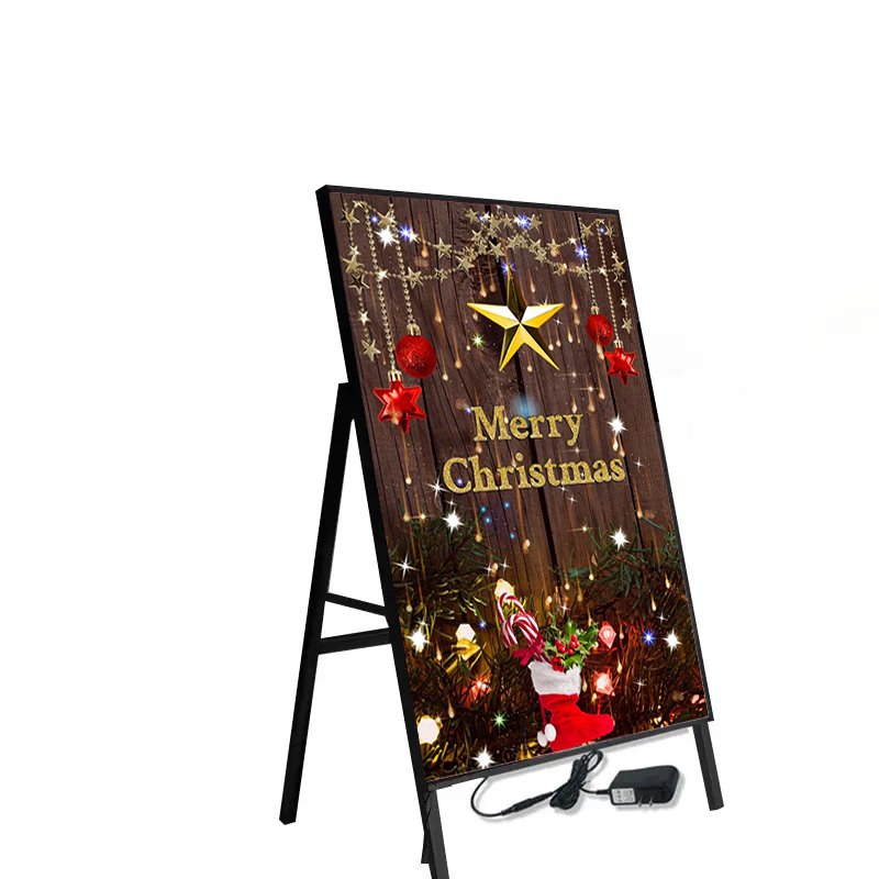 Hot sales Led Light Box Hanging Display Frame Advertising Light Box Led Board For Christmas Restaurant Cinema Marketing