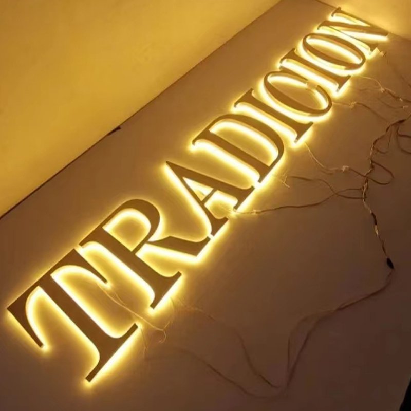 Backlit Stainless Steel Led Letter Sign Alphabet Signage Shop Led Sign With Acrylic Board