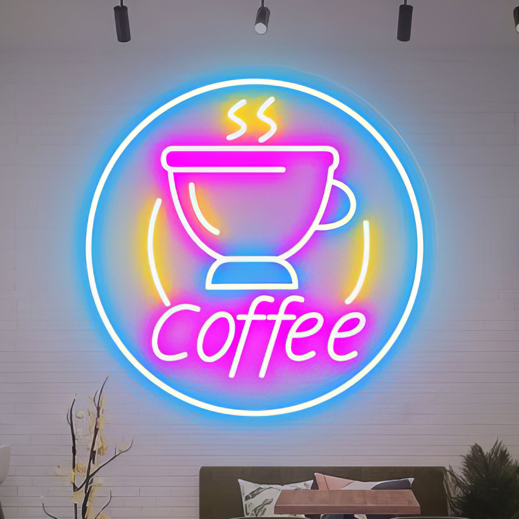 Custom logo letter illuminated light advertising acrylic board sign business bar store rgb led neon flex