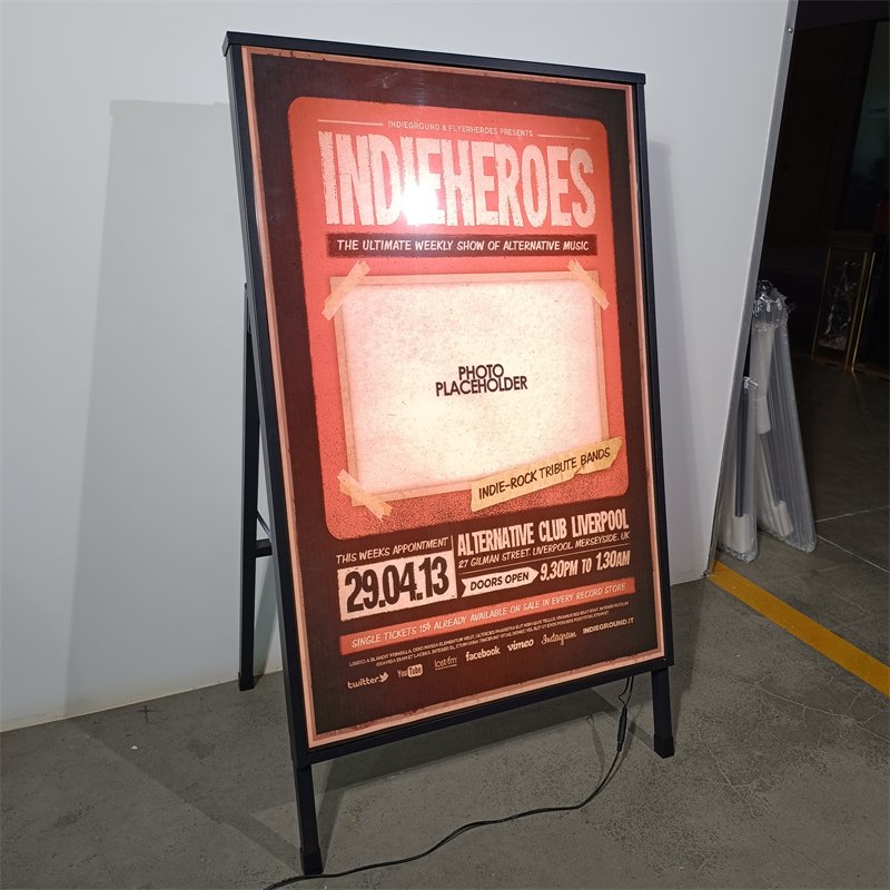 Outdoor A1/A2 Waterbase Sign Board Advertising Poster Display Stand Metal Frame Iron Pavement Sidewalk Sign Waterbase Stand