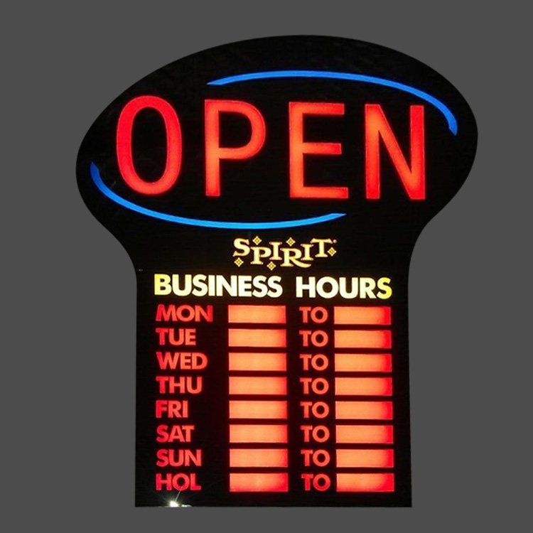 40*60cm Indoor Led Open Closed Sign With Programmable Business Hours Animated Advertising Led Display Board