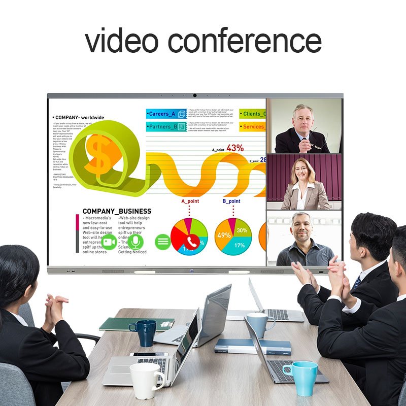 Smart whiteboard 55/65Inch Pen Finger Touch Interactive Flat Panel 4k Digital Conference Smart Board for advertising equipment