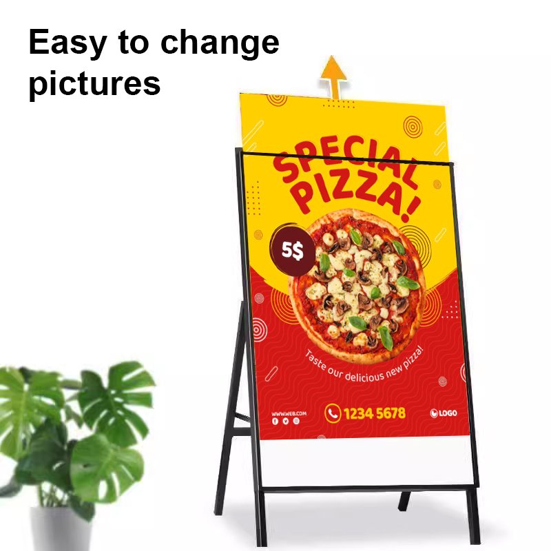A LED Frame Poster Stand Advertising Pavement Sidewalk Sign Display Stand LED Frame Light Box For Advertising