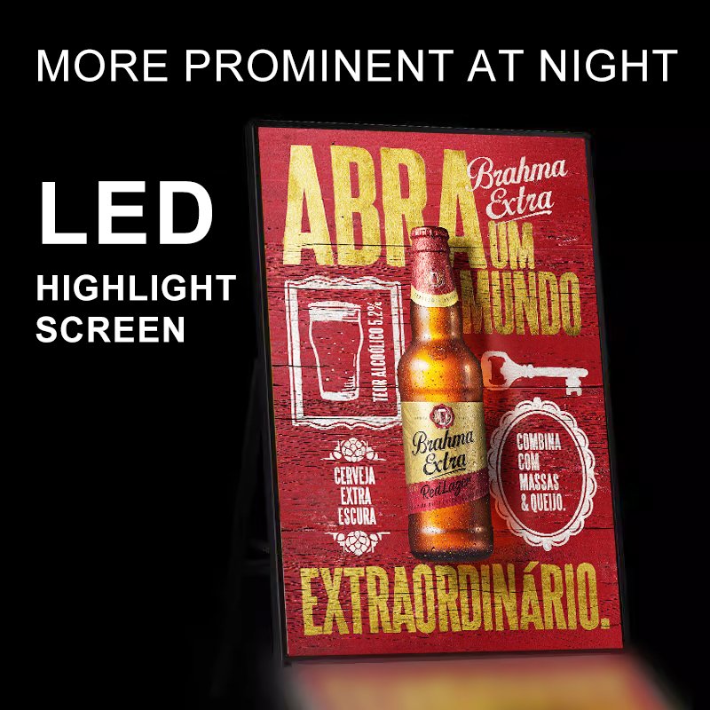 A LED Frame Poster Stand Advertising Pavement Sidewalk Sign Display Stand LED Frame Light Box For Advertising