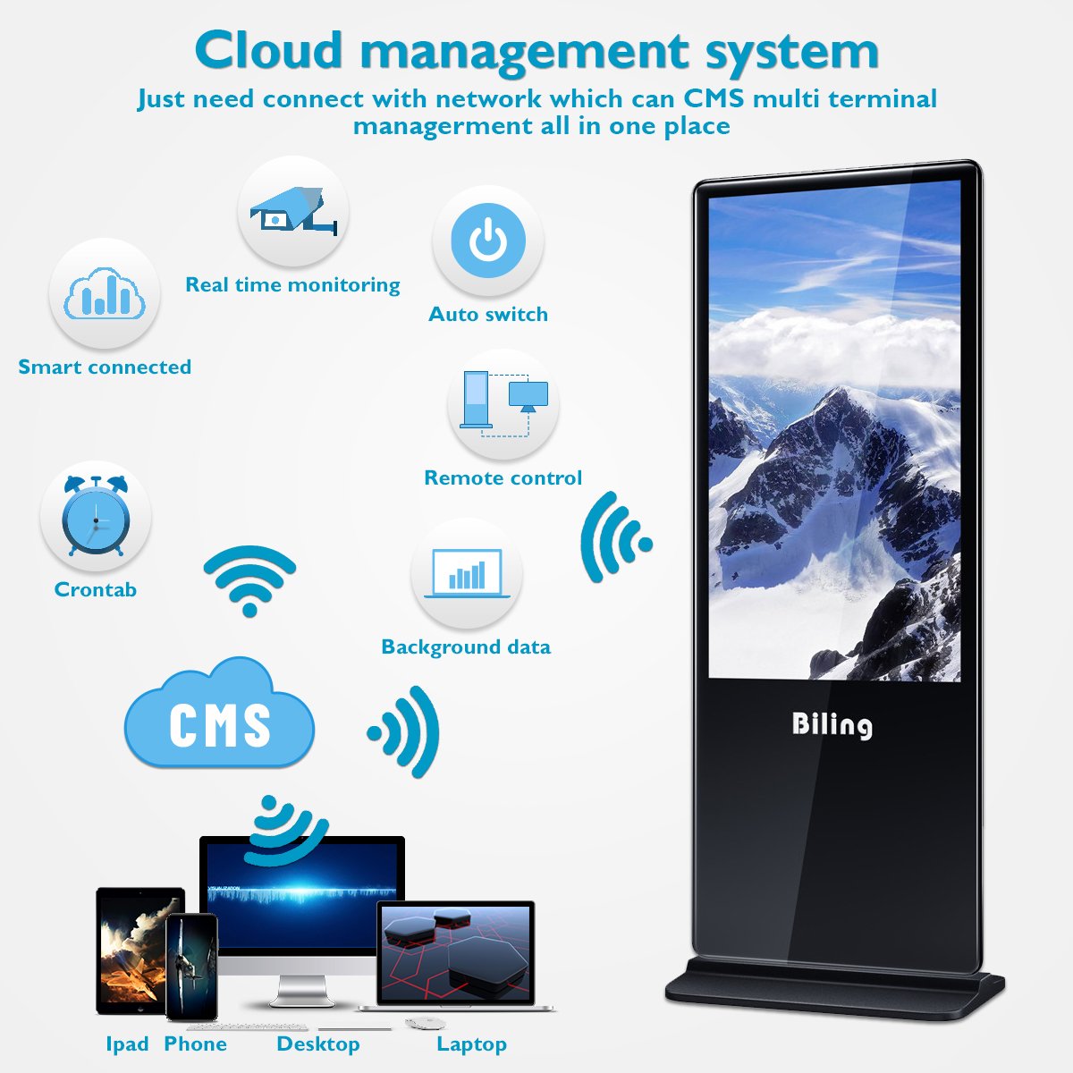 Hot Sell TPM32LCX-86 AD Player street advertising board 10x20 folding tent used canopy gazebo 32Inch touch Screen display