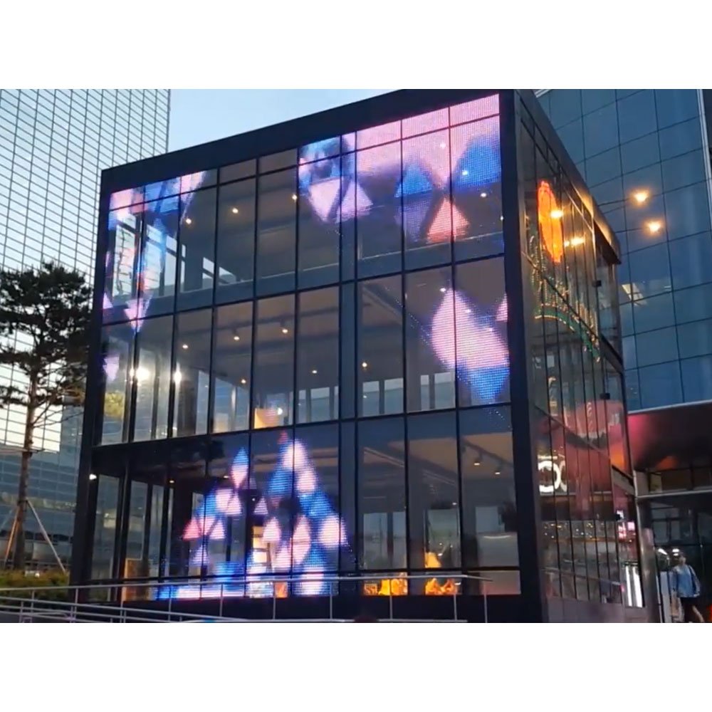Transparent Led Film Screen Adhesive Flexible Soft Pcb Board Pvc Plastic Clear Video Display For Indoor Storefront Glass Window