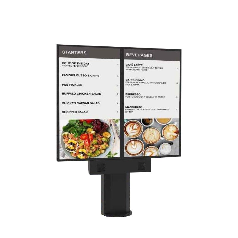 55" Outdoor KIOSK Double Display LCD Advertising Machine High Brightness Drive Thru Order Menu Outdoor Digital Infomation Screen