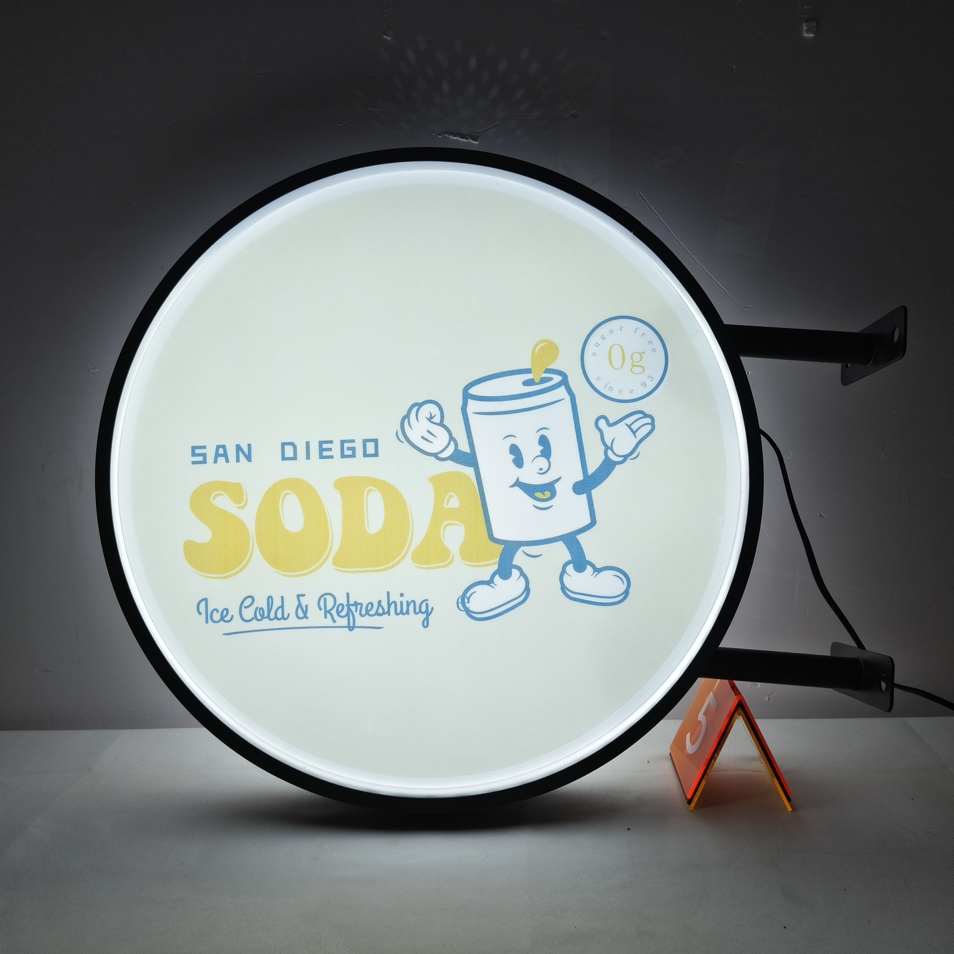 Customized A4 Size Logo round Advertising Board 3D Letter Signa with Acrylic LED Light Box for Indoor & Outdoor Use