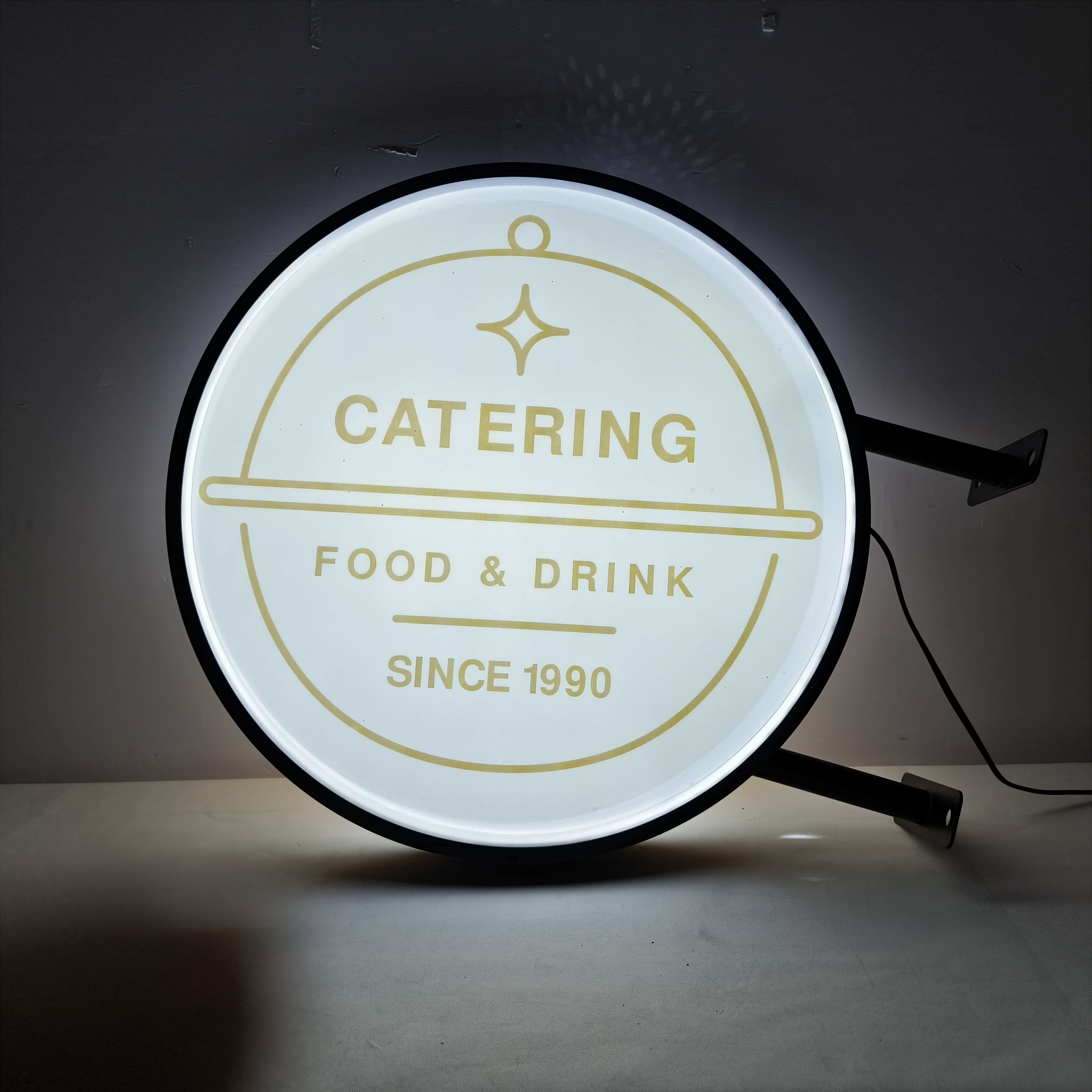 Customized A4 Size Logo round Advertising Board 3D Letter Signa with Acrylic LED Light Box for Indoor & Outdoor Use