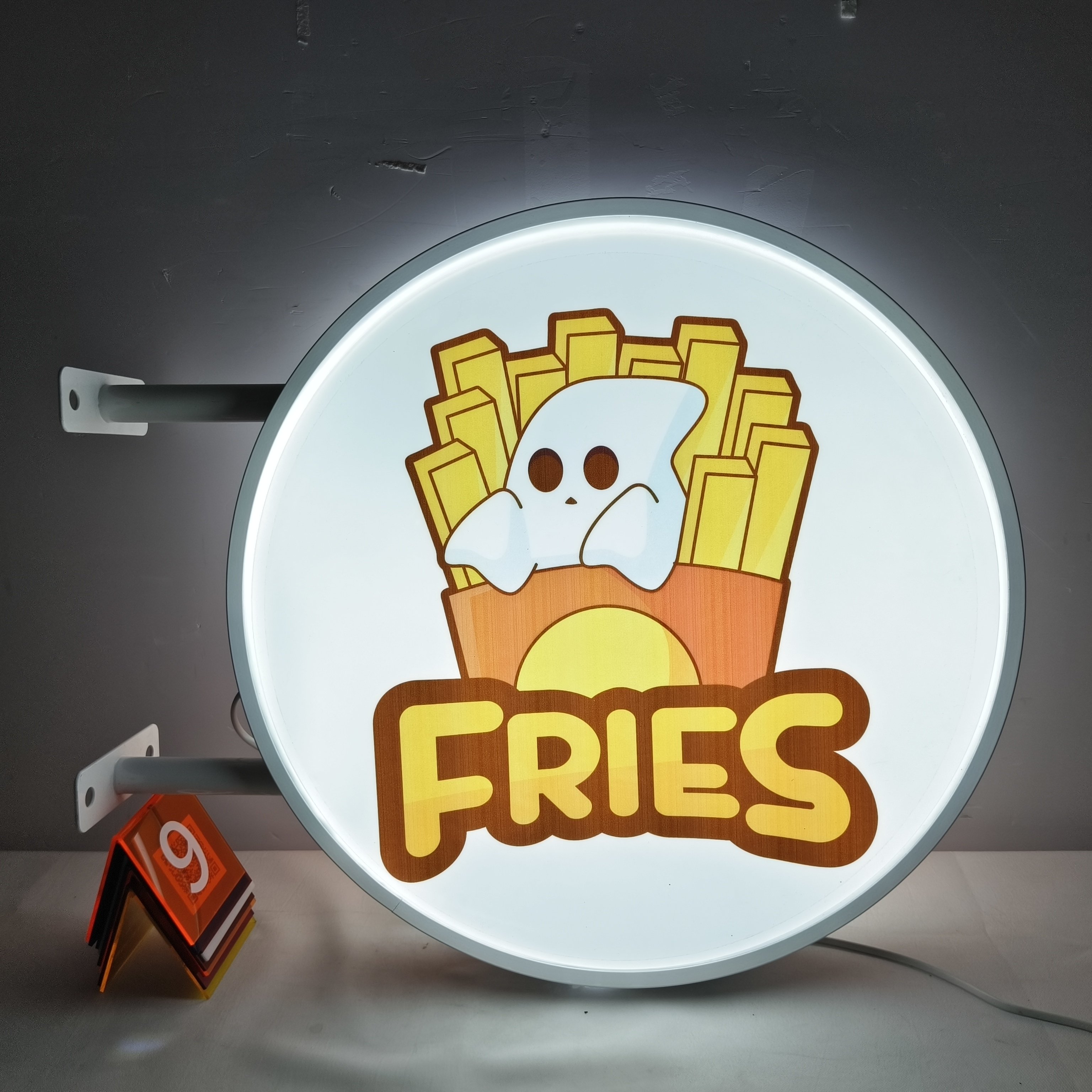 Customized A4 Size Logo round Advertising Board 3D Letter Signa with Acrylic LED Light Box for Indoor & Outdoor Use