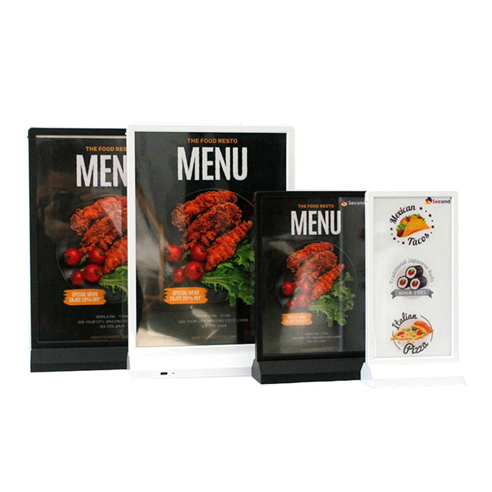 A5 Size Plastic Rechargeable Desktop Advertising Displayed Menu Board Ultra Thin Led Light Box