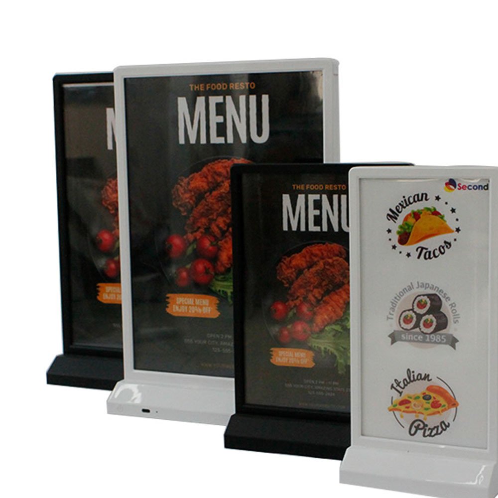 A5 Size Plastic Rechargeable Desktop Advertising Displayed Menu Board Ultra Thin Led Light Box