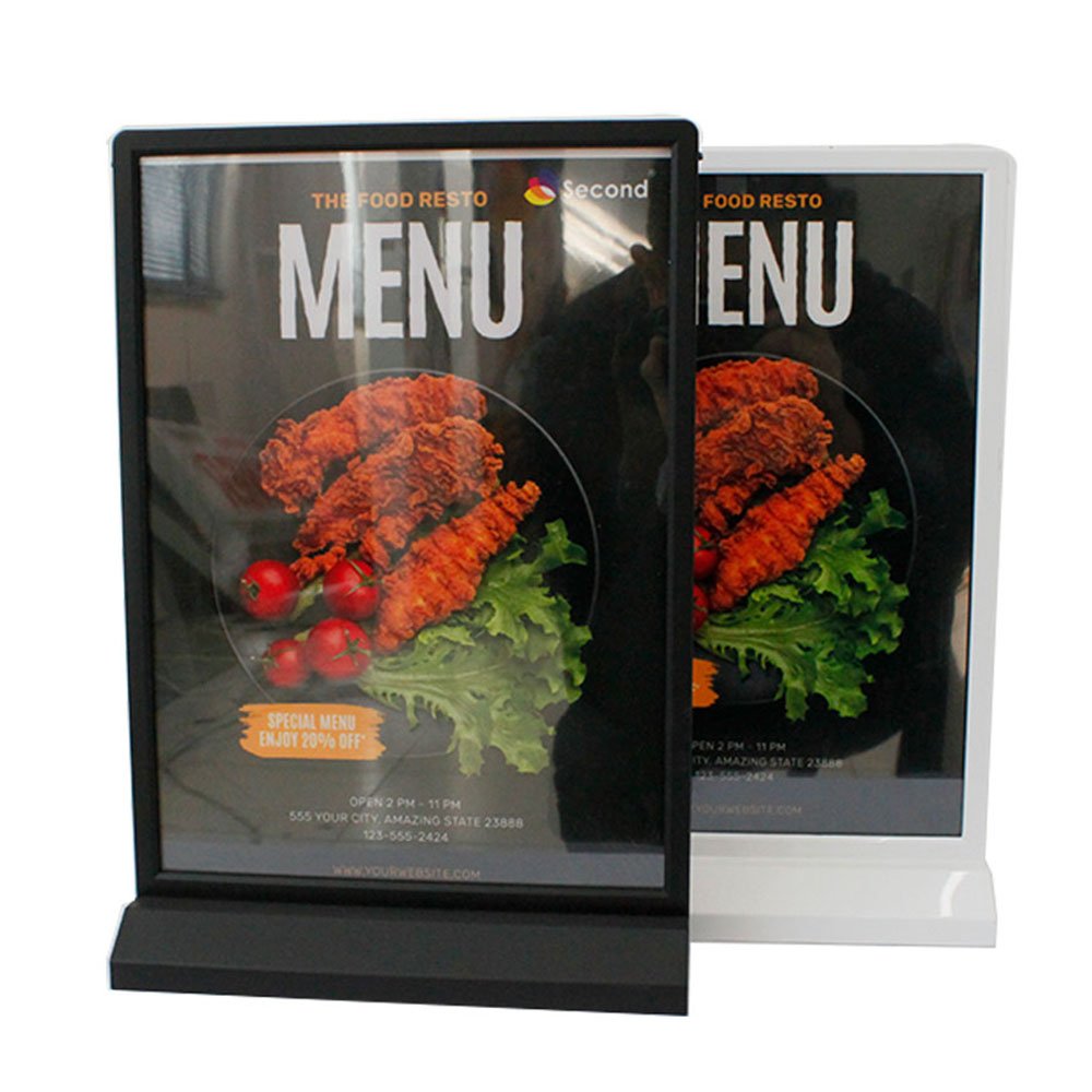 A5 Size Plastic Rechargeable Desktop Advertising Displayed Menu Board Ultra Thin Led Light Box
