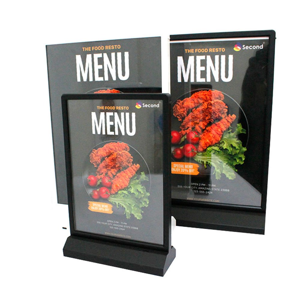 A5 Size Plastic Rechargeable Desktop Advertising Displayed Menu Board Ultra Thin Led Light Box