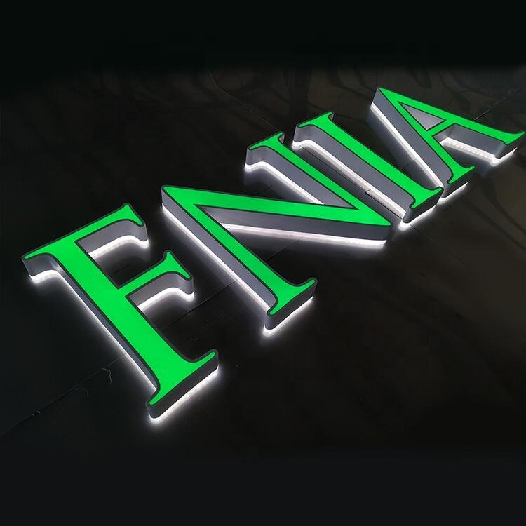 Hot sale stainless steel acrylic led logo letter sign box outdoor channel sign illuminate letter 3d custom led sign for business