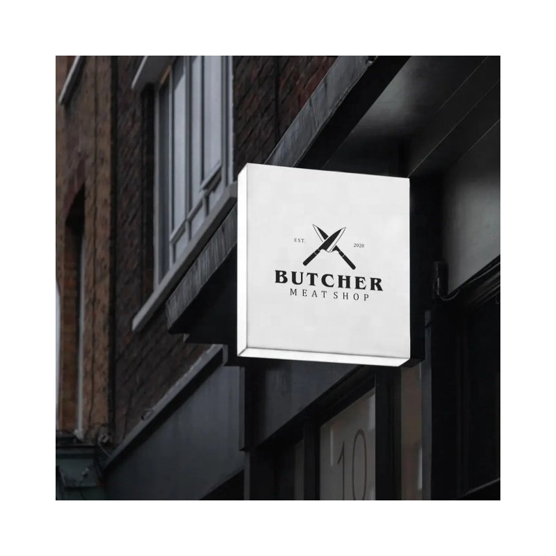 Customized Wall Mounted Led Double-Sided Light Box Sign Square Blank Outdoor Light Box Sign Round Light Box