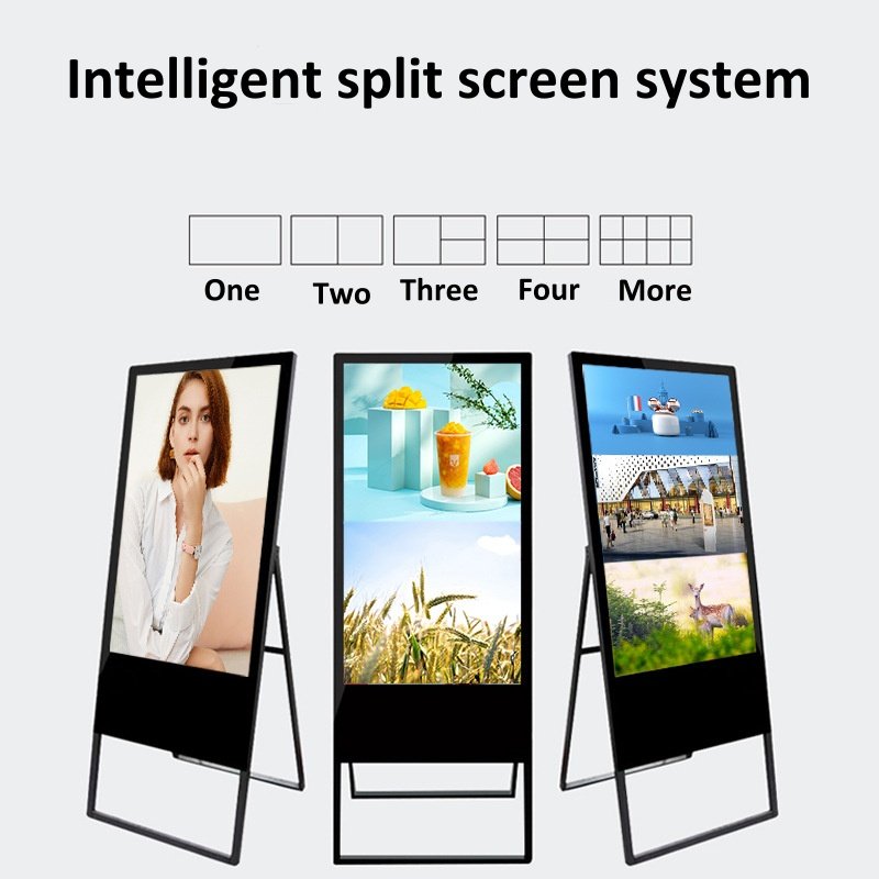 Removable floor standing HD screen LCD monitor advertising display electronic signage portable lcd digital poster board