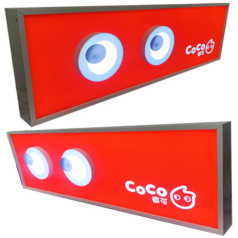 Custom Acrylic LED Lightbox Home Mall Advertising DC/AC Powered Hanging Board Signboard Side Sign Board Box Company Bar Sign