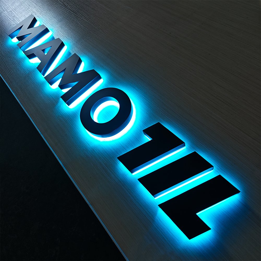 Factory Custom 3d Logo Letter Sign Advertising Luminous Logo Sign For Wall 3d Metal Led backlit Letter Business Store Sign