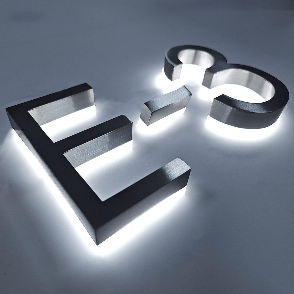 Factory Custom 3d Logo Letter Sign Advertising Luminous Logo Sign For Wall 3d Metal Led backlit Letter Business Store Sign