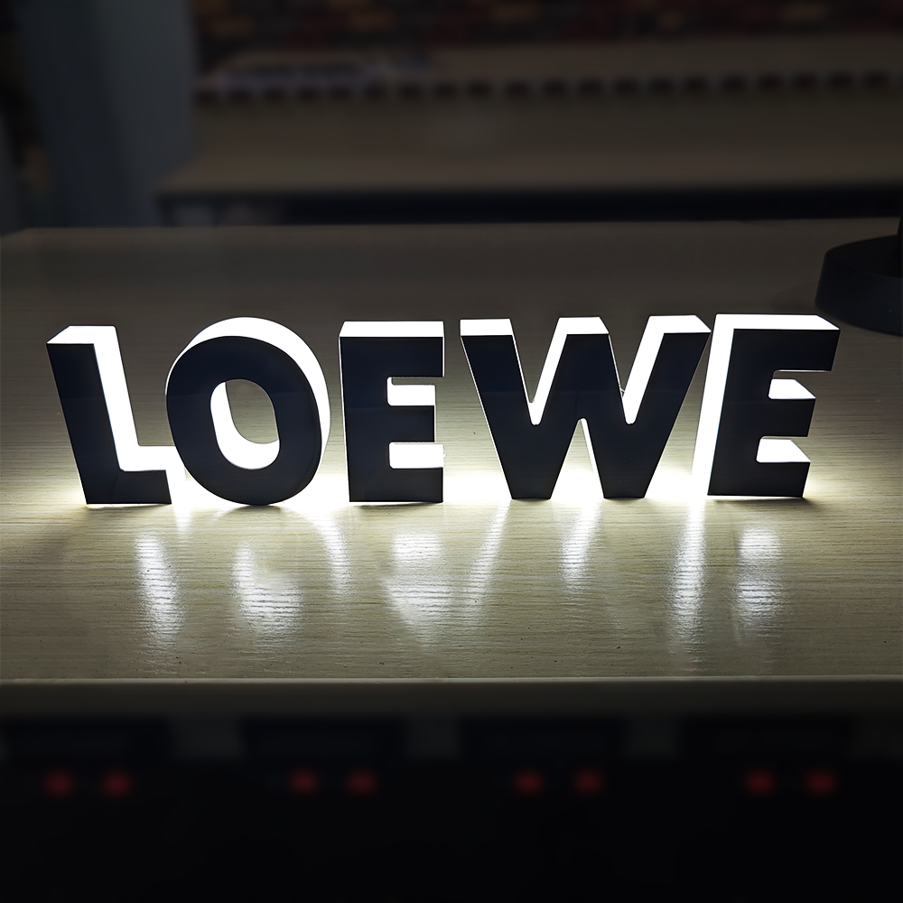 Factory Custom 3d Logo Letter Sign Advertising Luminous Logo Sign For Wall 3d Metal Led backlit Letter Business Store Sign