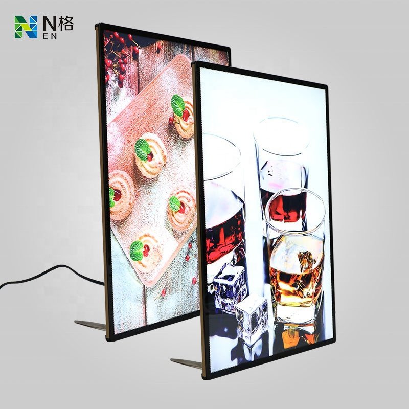 A1 A2 A3 A4 Open Ultra-Thin Aluminum Snap Photo Frame Light Box with Tempered Glass LED for Restaurant Menu Board Advertising