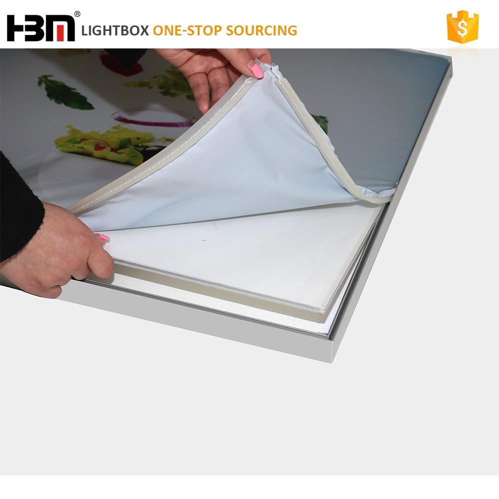 indoor LGP acrylic display aluminum fabric canvas UV printing LED strip light box photography illuminated advertising board