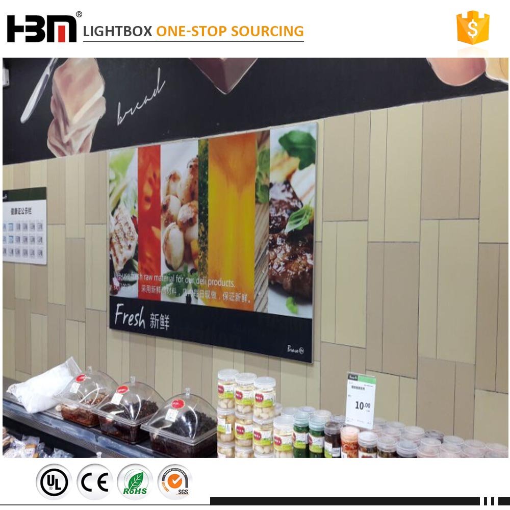 indoor LGP acrylic display aluminum fabric canvas UV printing LED strip light box photography illuminated advertising board