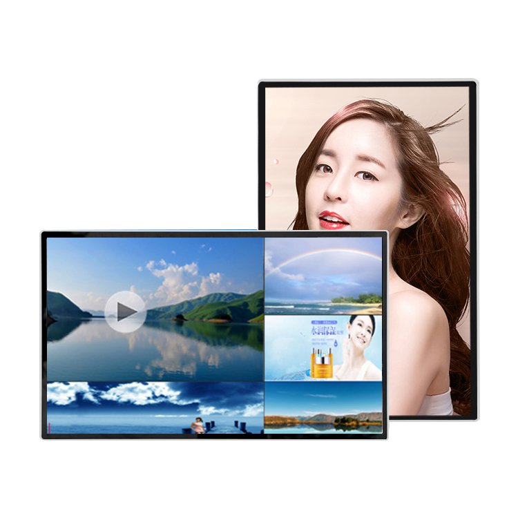 Coffee house fast food restaurant hanging wall mounted HD screen 55 inch LCD digital signage and display digital menu board