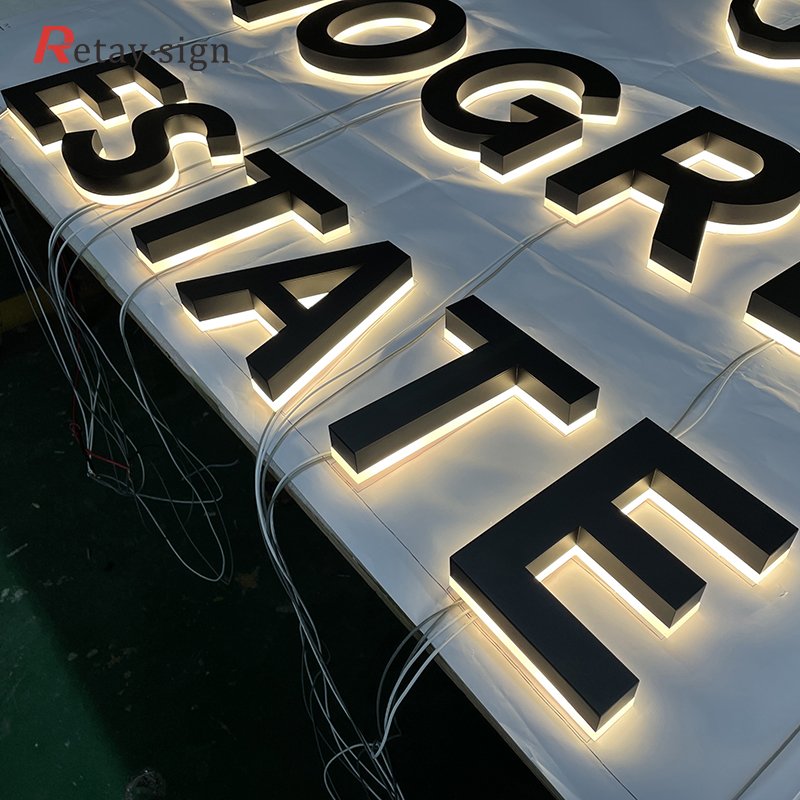 personalized custom outdoor for business real estate barber shop 3d wall edge lit channel led sign