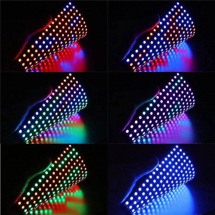 Custom Programmable RGB WS2812B Led 8x8 16x8 16x16mm Panel P10 5050 rgb panel ws2812b pixel board Led Matrix Display ws2812