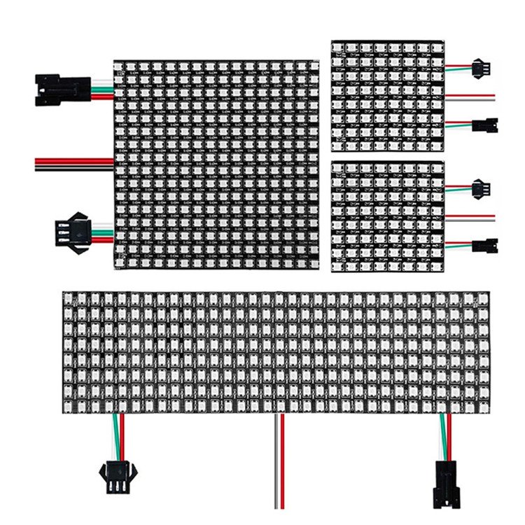 Custom Programmable RGB WS2812B Led 8x8 16x8 16x16mm Panel P10 5050 rgb panel ws2812b pixel board Led Matrix Display ws2812