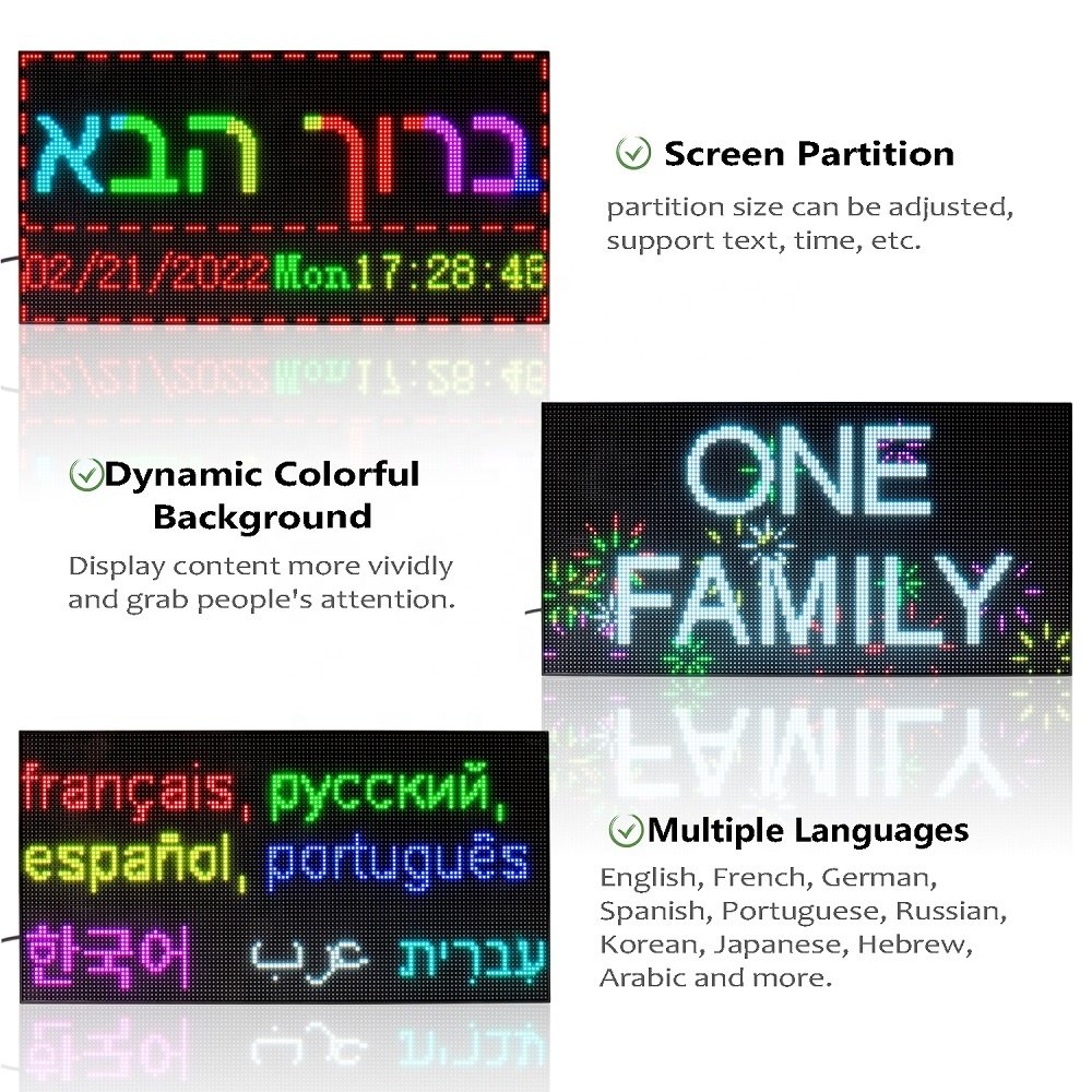 P3 Led Advertising Display Board WiFi Programmable Dynamic Message Portable Led Screen Panel Module Desktop Advertising Screen