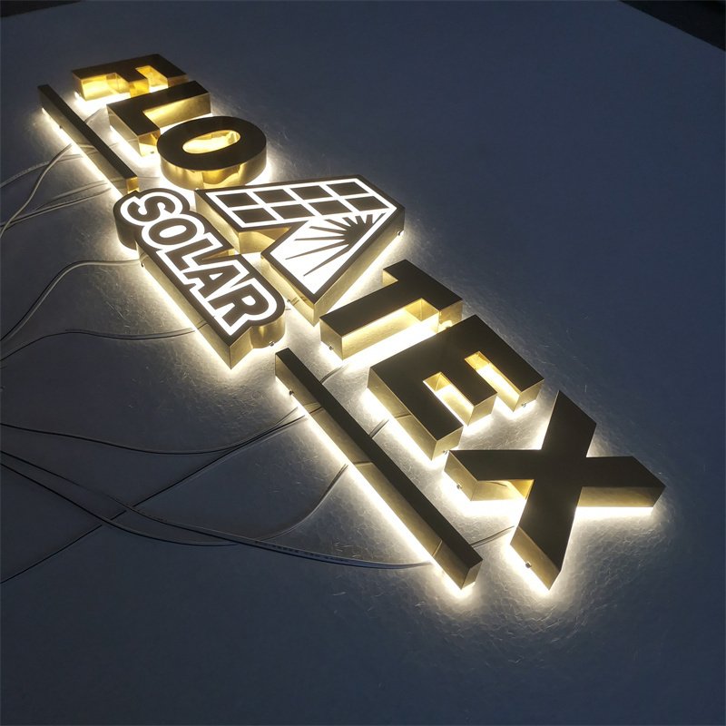 Professional customized shop name design board 3d stainless steel backlit led letter sign