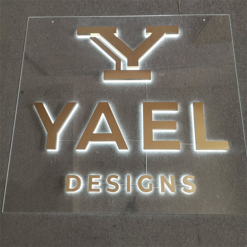 Professional customized shop name design board 3d stainless steel backlit led letter sign