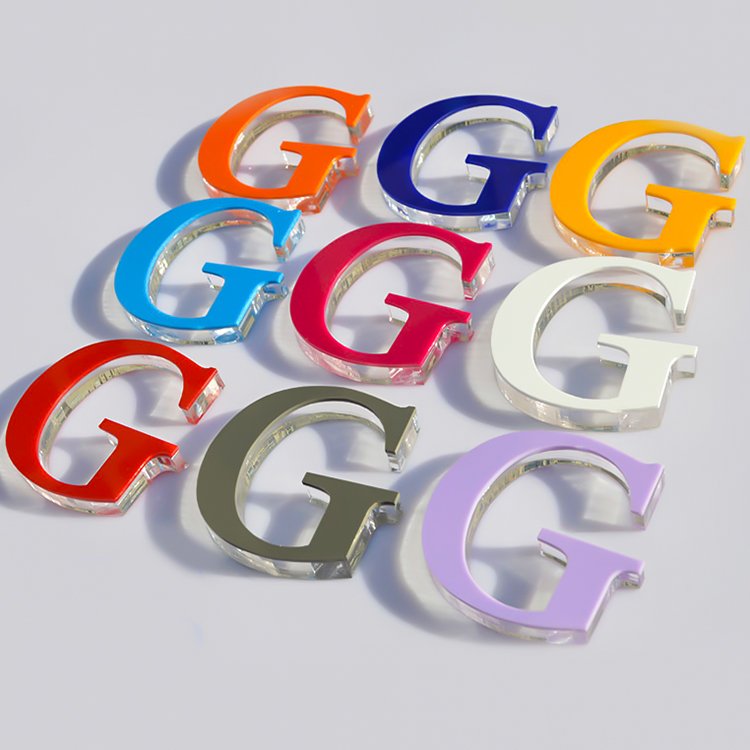 sticker glue install 3d logo acrylic crystal letter custom logo sign letter shop signs acrylic channel letter sign for business