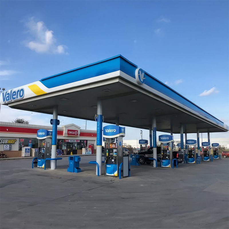 Manufacturer Gas Station Gasoline Kiosk Aluminum Fuel Filling Station Ceiling Mini Gas Station Pylon Sign For Mall