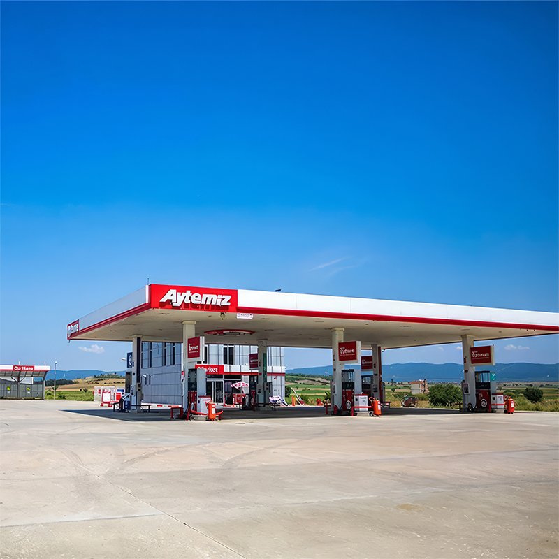 Manufacturer Gas Station Gasoline Kiosk Aluminum Fuel Filling Station Ceiling Mini Gas Station Pylon Sign For Mall