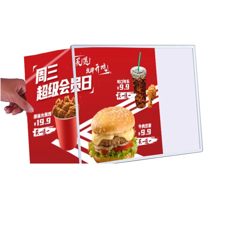A1 A2 A3 A4 Open Ultra-Thin Aluminum Snap Photo Frame Light Box with Tempered Glass LED for Restaurant Menu Board Advertising