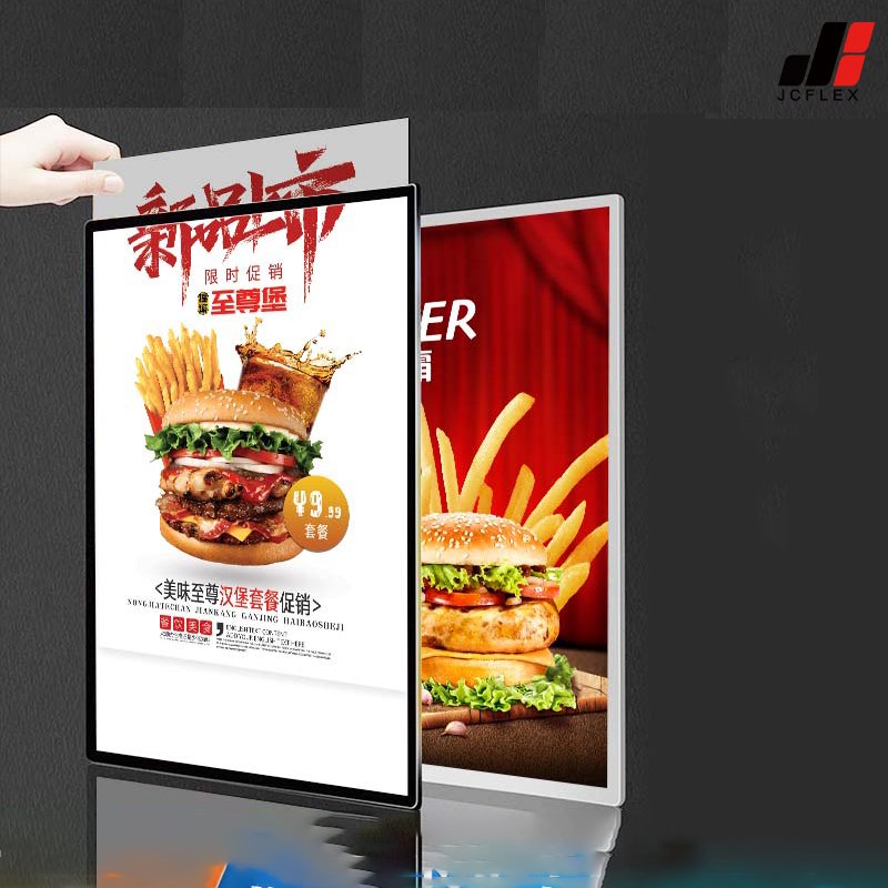 A1 A2 A3 A4 Open Ultra-Thin Aluminum Snap Photo Frame Light Box with Tempered Glass LED for Restaurant Menu Board Advertising