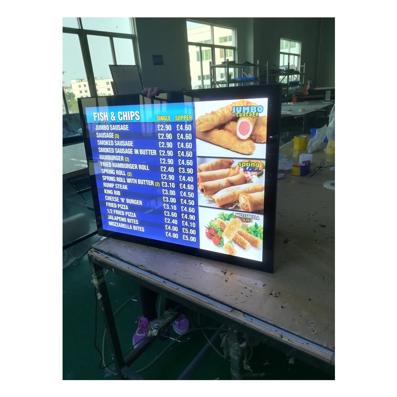 High Quality Restaurant Advertising Wall Mount Led Restaurant Stand Fast Food Display Counter Menu Board for A3 size