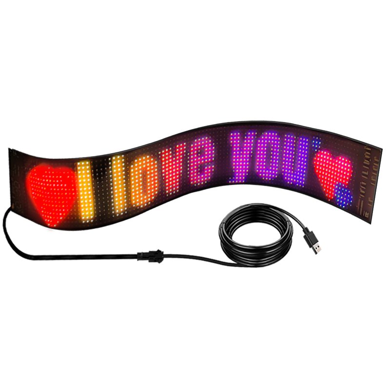 Waterproof Flexible LED Car Sign Full Color Display Screen Glowing Scrolling Messages For Business Advertising Car LED Stickers